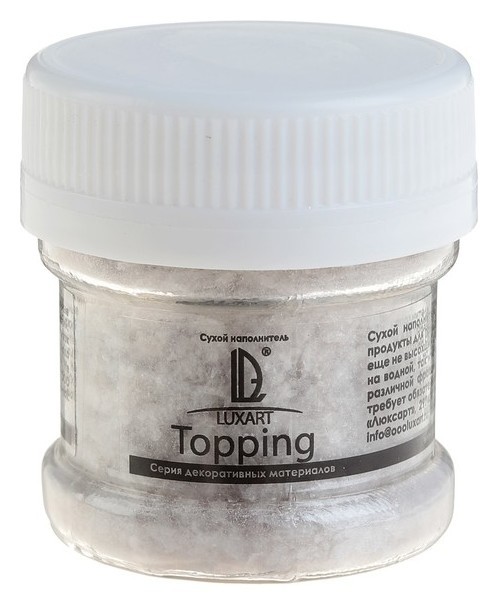 

Декоративная присыпка (Топпинг) Luxart Topping слюда, 0.1-0.3 мм, 25 мл, белая, Белый