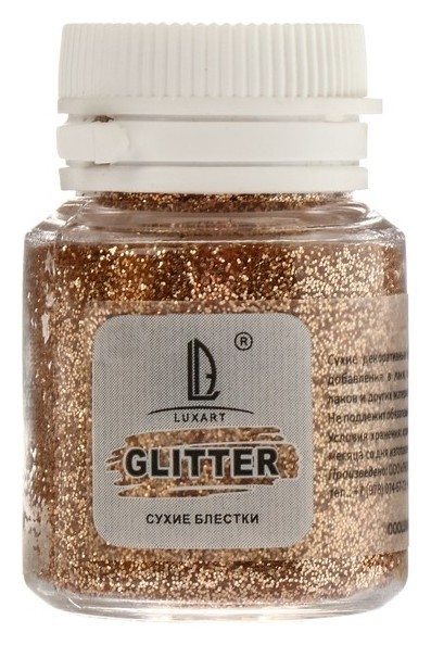 

Декоративные блёстки Luxart Luxglitter (Сухие), 20 мл, медовый, Жёлтый
