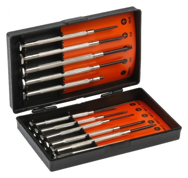 Набор отверток Sparta, для точных работ, Ph00-0-1, Sl0.9-3, 11 шт и пласт. кейс  Sparta