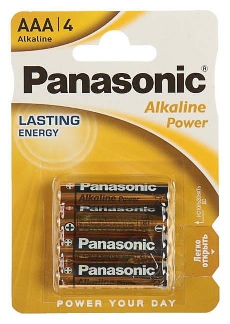 

Батарейка алкалиновая Panasonic Alkaline Power, Aaa, Lr03-4bl, 1.5в, блистер, 4 шт.