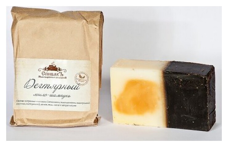 Мыло-шампунь ручной работы Дегтярное  СпивакЪ