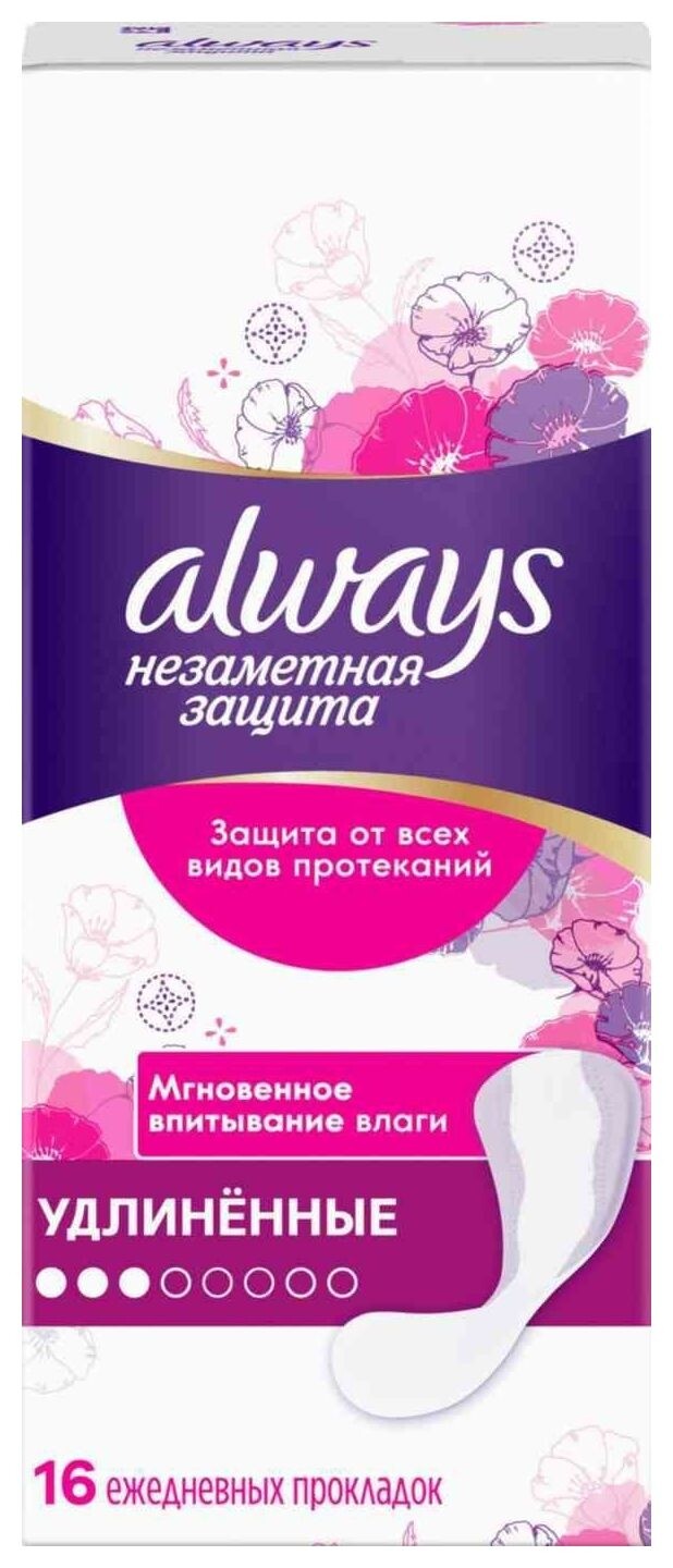 Прокладки ежедневные Каждый день удлинённые Extra Protect Large Always