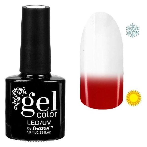 Топ-термо для ногтей, трёхфазный Led/uv, 10мл, цвет прозрачный/красный  Luazon