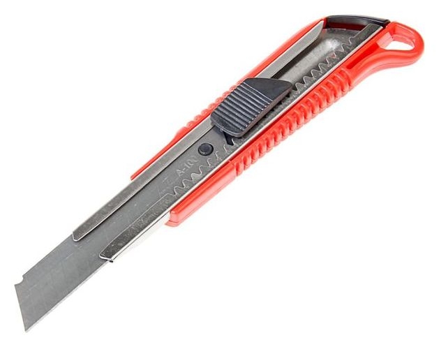 Нож универсальный Lom, пластиковый корпус, металлическая направляющая, 18 мм