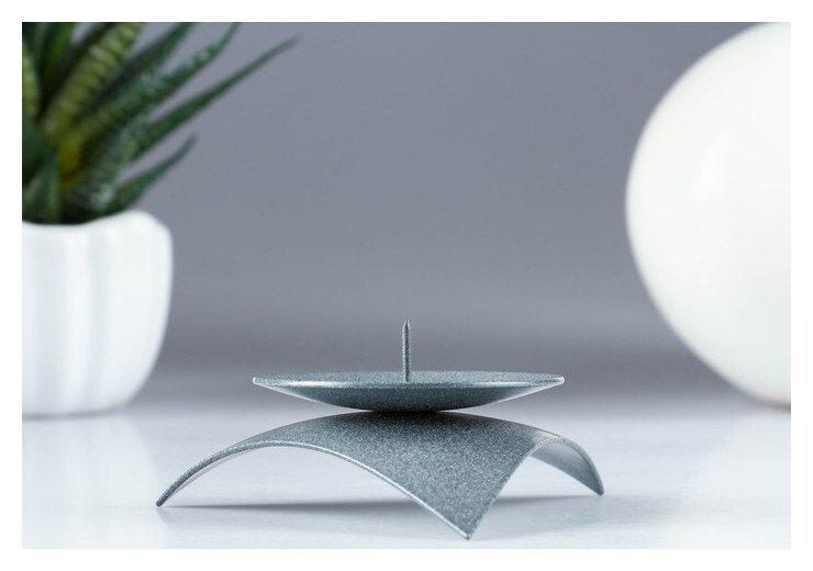 Подсвечник Звездочка, цвет серый  Омский свечной завод