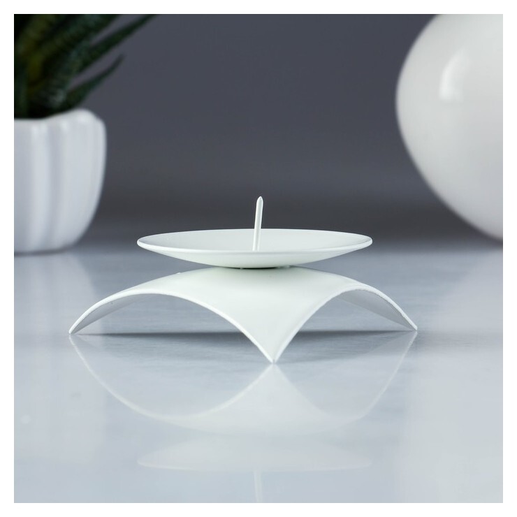 Подсвечник Звездочка, цвет белый  Омский свечной завод