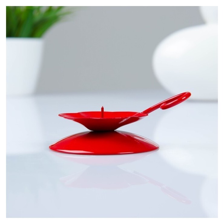 Подсвечник металлический Цветок Цвет красный  Омский свечной завод