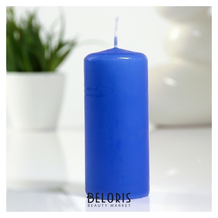 Свеча пеньковая 50х115 см голубая Омский свечной завод