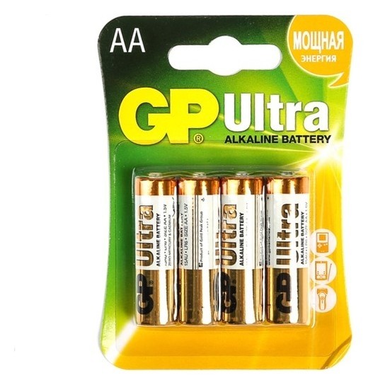 Батарейка алкалиновая GP Ultra, AA, Lr6-4bl, 1.5в, блистер, 4 шт.