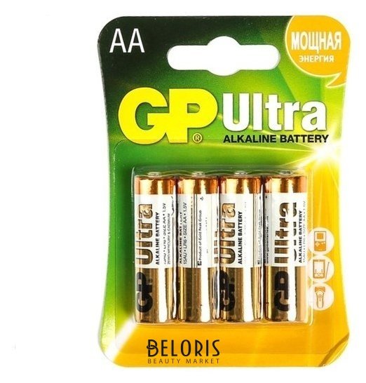 Батарейка алкалиновая GP Ultra, AA, Lr6-4bl, 1.5в, блистер, 4 шт. GР