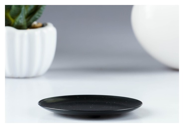 Подсвечник Тарелка 76 мм Черный муар  Омский свечной завод