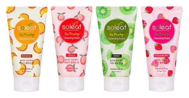 Пенка для лица очищающая с экстрактами фруктов и ягод Soleaf So Fruity Cleansing Foam  Soleaf
