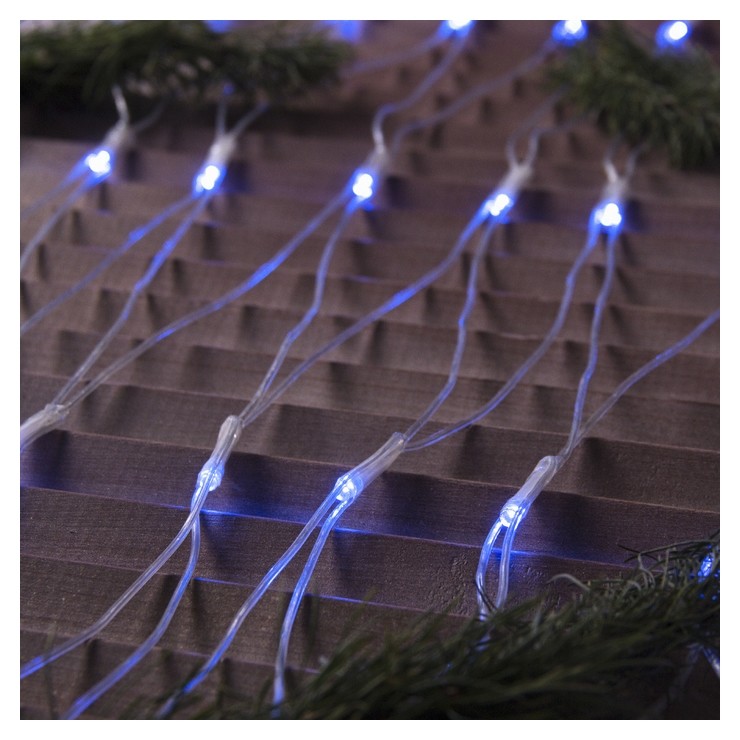 

Гирлянда "Сеть" 2 х 3 м, Ip44, прозрачная нить, 384 Led, свечение синее, 220 В