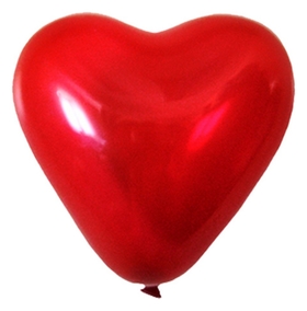 Шар латексный 5", сердце, декоратор, цвет ярко-красный. набор 100 шт. Latex Occidental