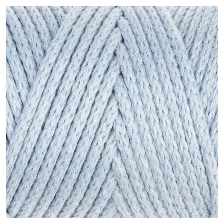 Шнур для вязания без сердечника 100% хлопок, ширина 3мм 100м/250гр (2106 голубой)