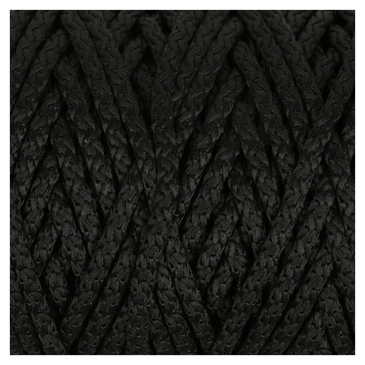 Шнур для вязания с сердечником 100% полиэфир, ширина 5 мм 100м/550гр (170 черный)