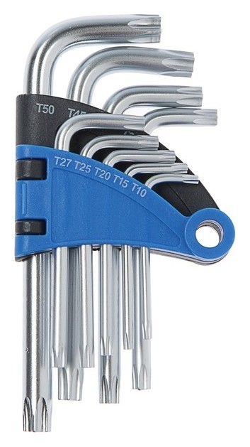 

Набор ключей Tundra, Torx Tamper, Crv, Tt10 - Tt50, 9 шт.