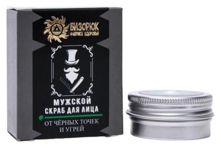 Мужской скраб для нормальной и проблемной кожи лица  Бизорюк