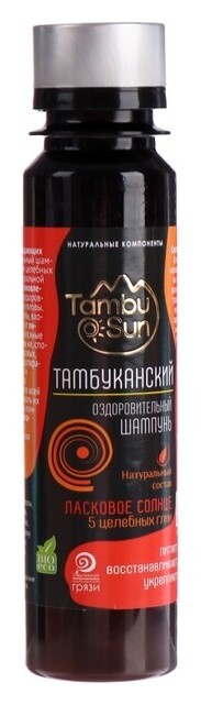 Шампунь для волос тамбуканский безсульфатный Ласковое солнце 5 целебных глин  Tambu Sun
