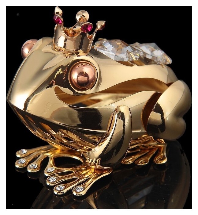 Сувенир «Лягушка», 4×6,5×4,5 см, с кристаллами сваровски  Swarovski Elements