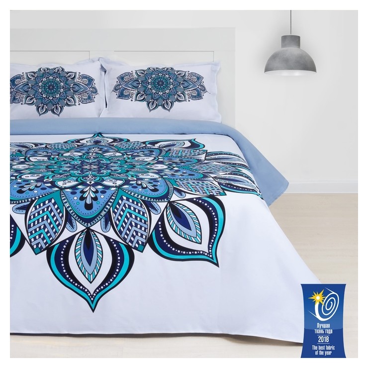 

Постельное бельё "Этель"  мандала 143х215 см, 150х214 см, 50х70+3 - 2 шт, Белый