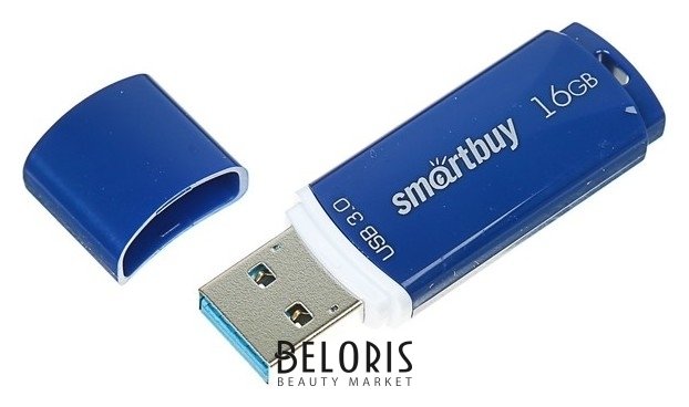 Флешка Smartbuy Crown Blue, 16 Гб, Usb3.0, чт до 140 мб/с, зап до 40 мб/с, синяя Smartbuy