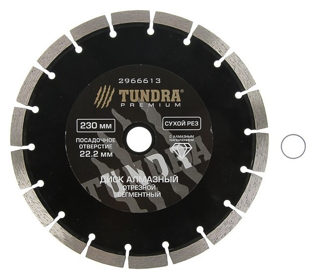 

Диск алмазный отрезной Tundra Pro, повышенный ресурс, сегментный, сухой рез, 230 х 22 мм
