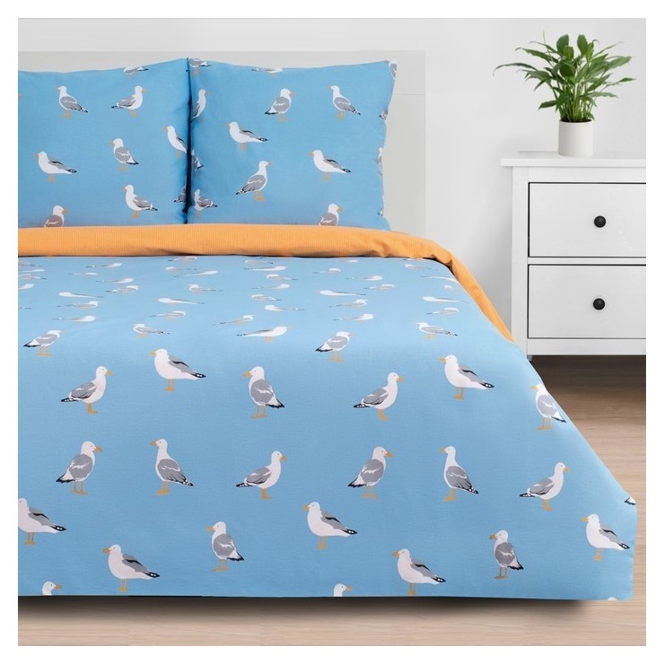 

Постельное бельё «Этель»  Seagulls 175*215 см, 200*220 см, 70*70 см - 2 шт, Оранжевый