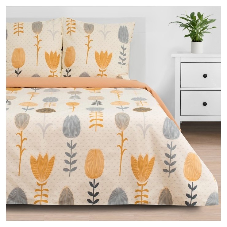 

Постельное бельё «Этель»  Autumn Flowers 175*215 см, 200*220 см, 70*70 см - 2 шт, Бежевый