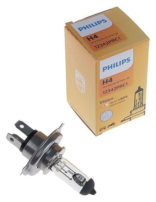 

Лампа автомобильная Philips Vision Premium, H4, 12 В, 60/55 Вт, 12342prc1