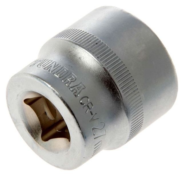 

Головка торцевая шестигранная Tundra, под квадрат 1/2", 27 мм, CrV