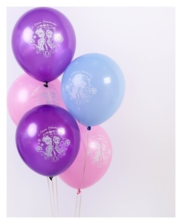 Воздушные шары С Днем Рождения Холодное сердце: Анна и Эльза 5 шт., 12" Disney