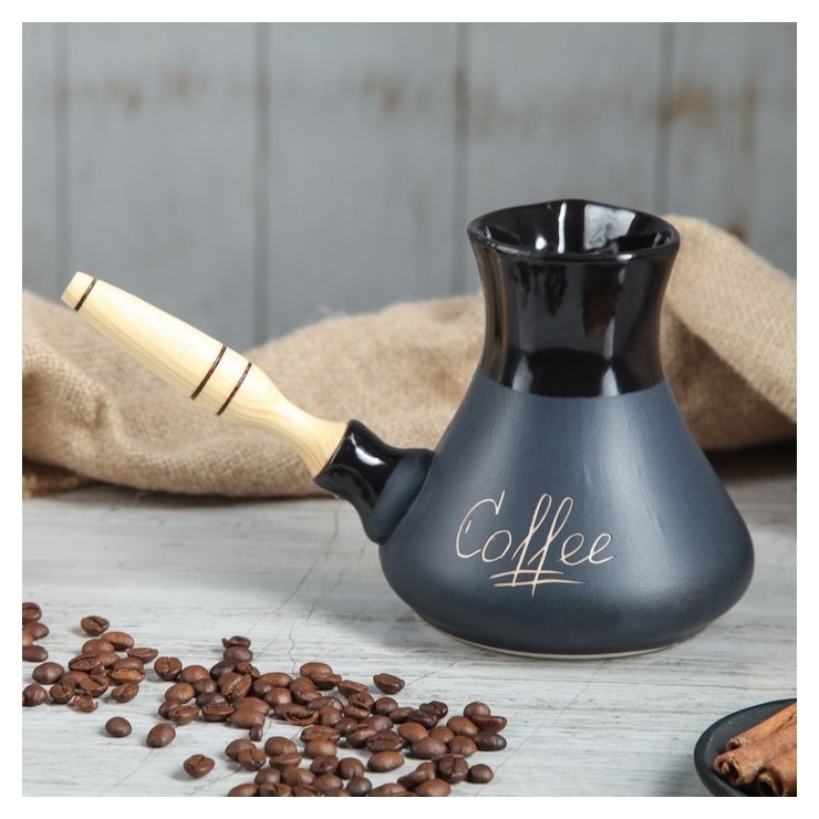 

Турка кофейная для газовой плиты Coffe Цвет черный, Чёрный