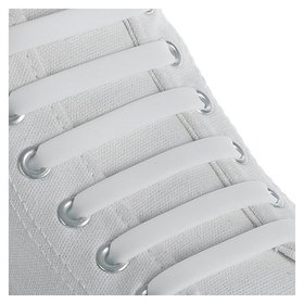 Набор шнурков для обуви, 6 шт, силиконовые, плоские, 13 мм, 9 см, цвет белый Onlitop
