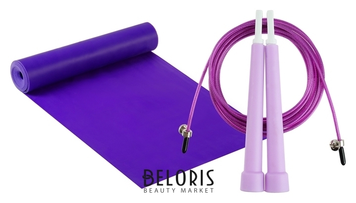 Набор для фитнеса (Эспандер ленточный+скакалка скоростная), цвет фиолетовый Onlitop