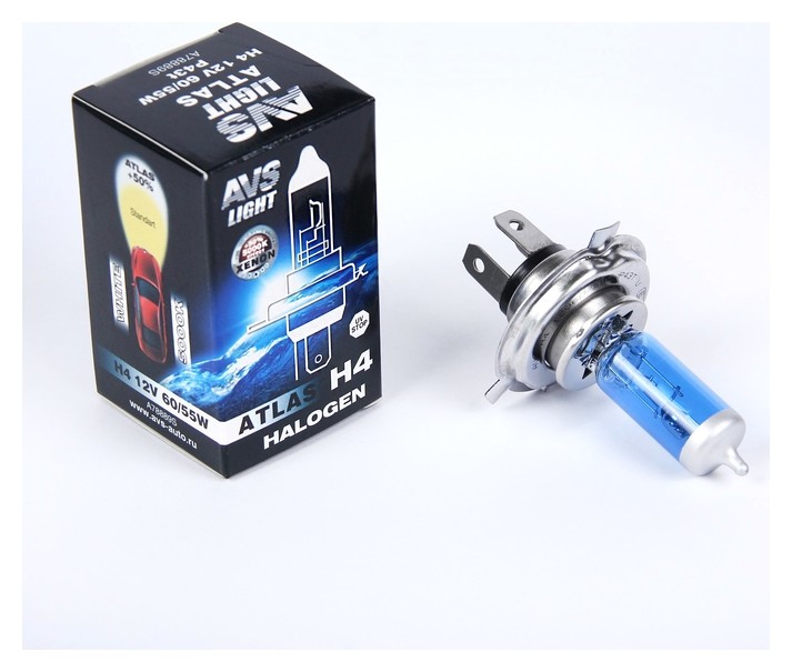 

Галогенная лампа AVS Atlas Box, H4, 12 В, 60/55 Вт, 5000к, 1 шт.