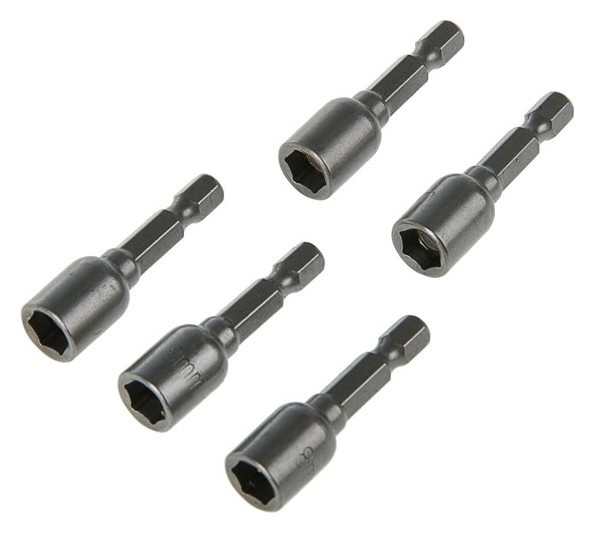 

Биты с торцевой головкой Tundra, с магнитом, сталь Crv, 8 х 45 мм, 5 шт.