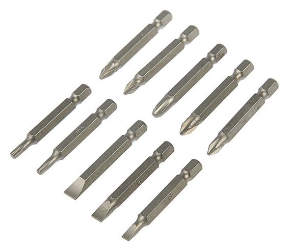 

Набор бит Tundra, сталь Crv, PH, PZ, SL, Torx х 50 мм, 10 шт.