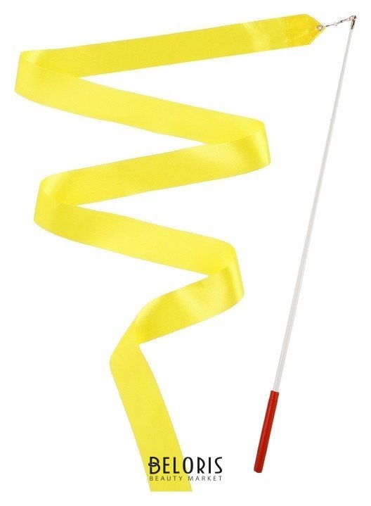 Лента гимнастическая с палочкой, 2 м, цвет желтый Grace dance