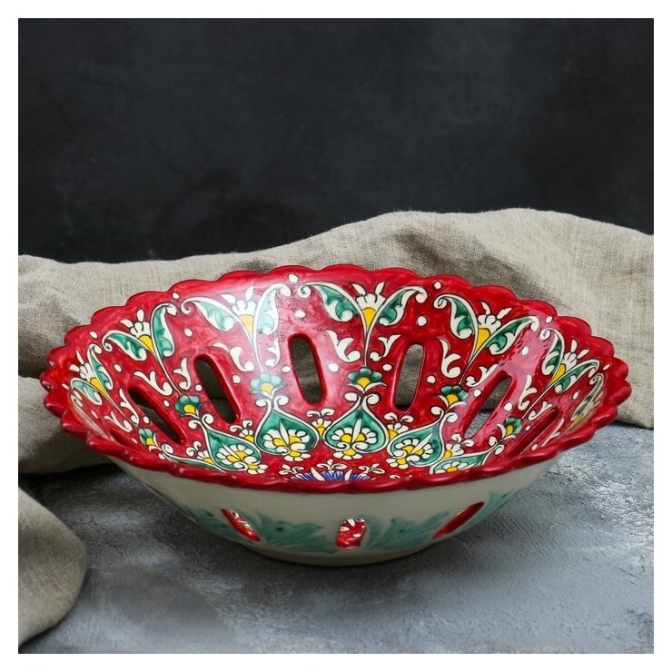 Фруктовница 27 см Риштанская керамика