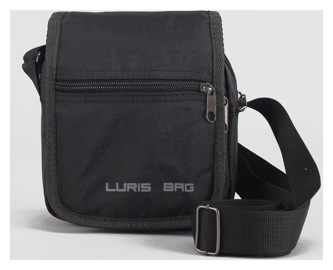 Сумка мужская, отдел на молнии, 2 наружных кармана, цвет чёрный  Luris