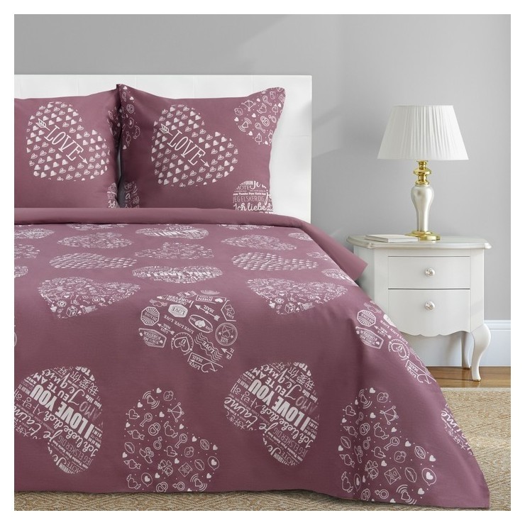 

Постельное бельё этель Te Amo, вид 2, 1.5-сп., 143 × 215 см, 150 × 214 см, 70 × 70 см (2 шт.), бязь, Розовый