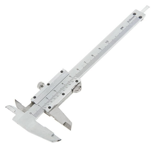 Штангенциркуль Tundra, металлический, с глубиномером, цена деления 0.05 мм, 100 мм  Tundra