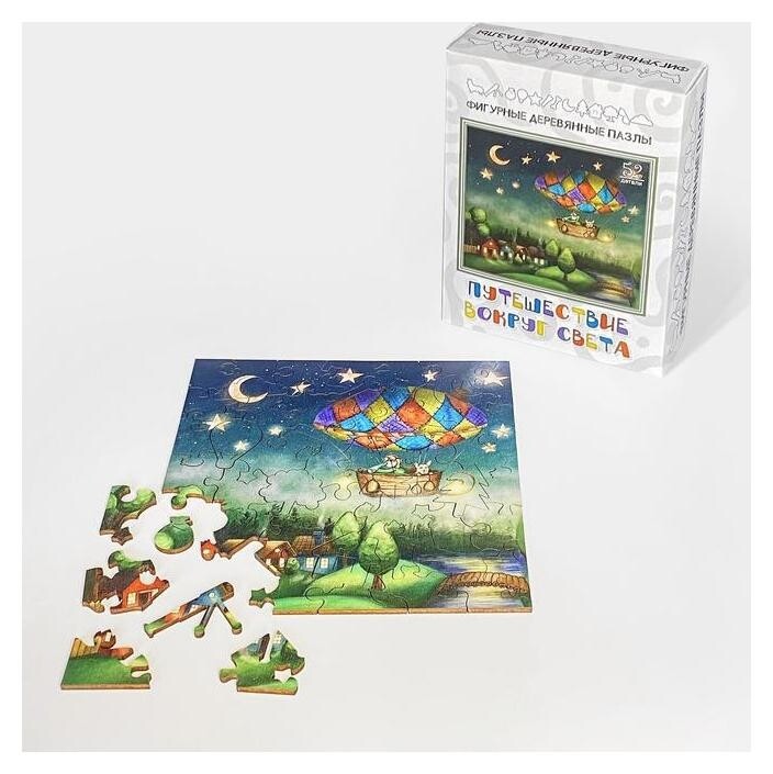 Фигурный деревянный пазл «Путешествие вокруг света»  Нескучные игры
