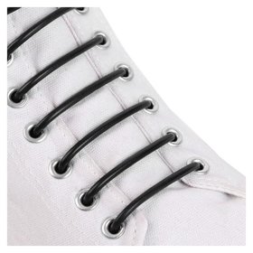 Набор шнурков для обуви, 10 шт, силиконовые, круглые, D = 3 мм, 6,5 см, цвет чёрный Onlitop