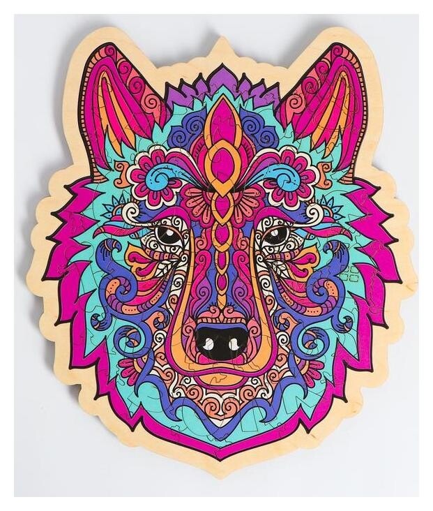 Деревянный пазл в рамке «Волк» 29×25 см  Турбо детки