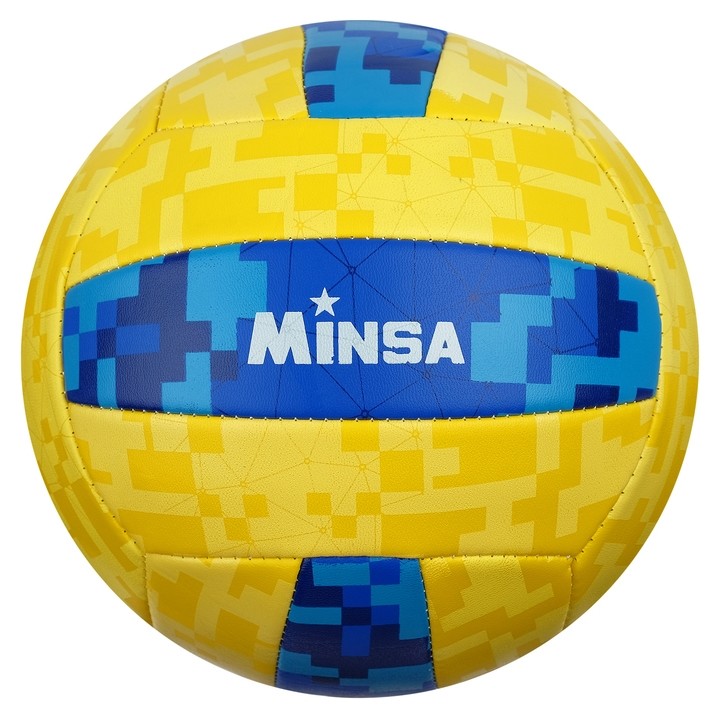 

Мяч волейбольный Minsa, размер 5, 260 г, 2 подслоя, 18 панелей, Pvc, бутиловая камера