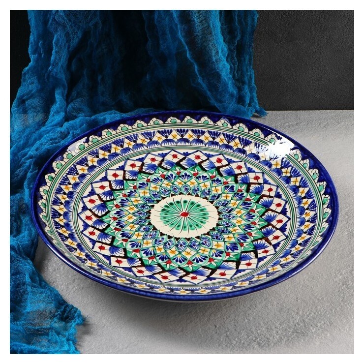 Ляган круглый керамический, 32 см  Риштанская керамика