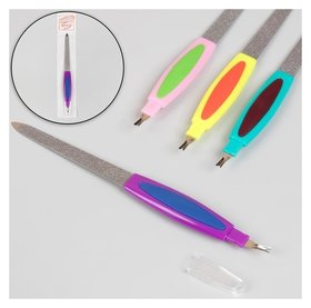 Пилка-триммер металлическая для ногтей прорезиненная ручка Queen Fair