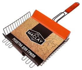 Решетка гриль для мяса 28 х 31 х 6 см, Premium, глубокая антипригарная Maclay